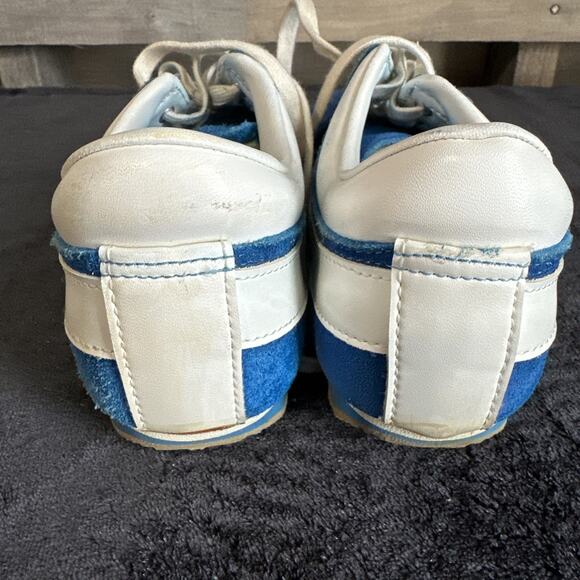 Vintage Pony Racer Trademark Blue Suede Chevron Track Shoes Sears Size 6 - Picture 3 of 11